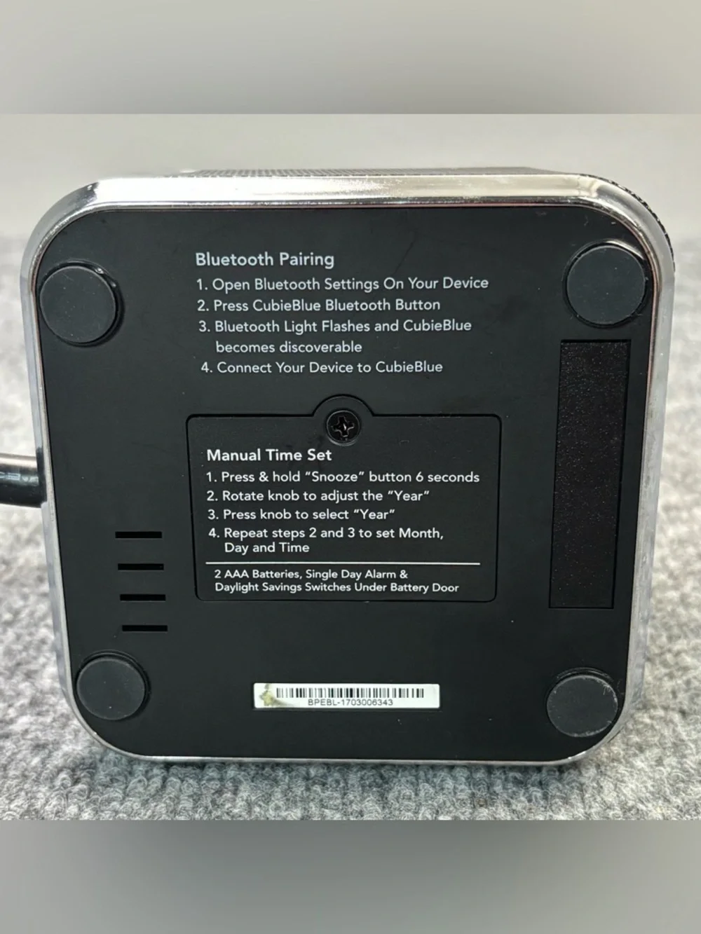 Brandstand CubieBlue Alarm Clock Bluetooth Speaker Charging Station 2 USB Hotel - Picture 10 of 16